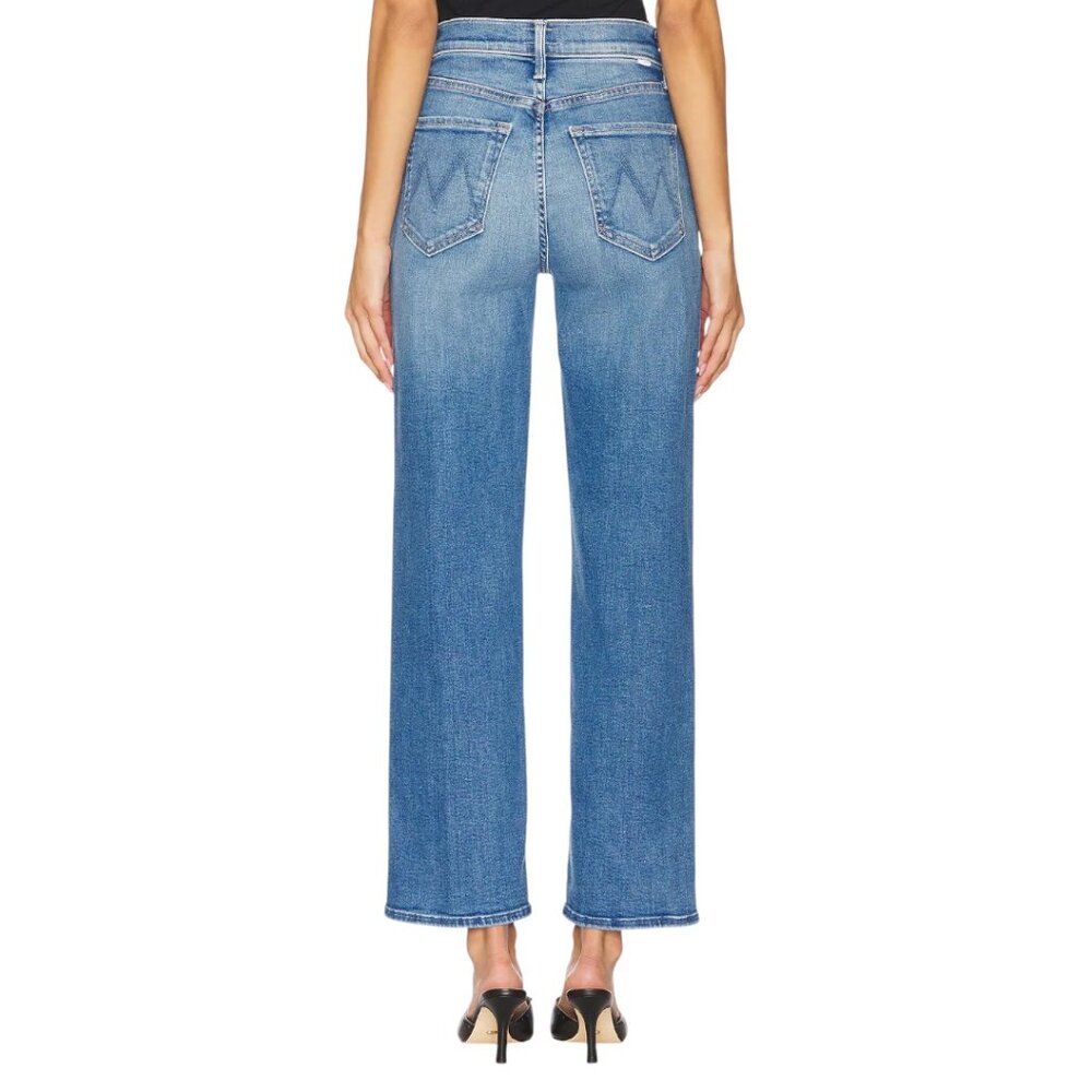 NWT MOTHER Rambler Zip Flood Straight Leg in Read Between The Lines Size 28 - Picture 3 of 14